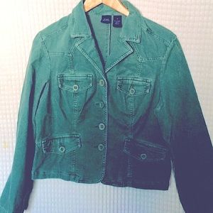 Like new Cotton turquoise color corduroy jacket